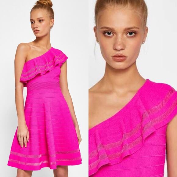 Ted Baker Pink One Shoulder Streena Dress - Picture 2 of 8